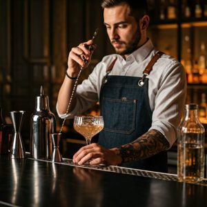 Couple talking closely at a restaurant